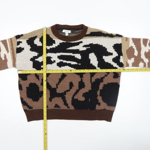 Wild Flower Women’s Brown Beige Abstract Knit Jumper UK L