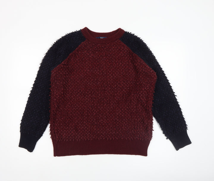 Next Women's Red Crew Neck Chunky-Knit Jumper Size 8