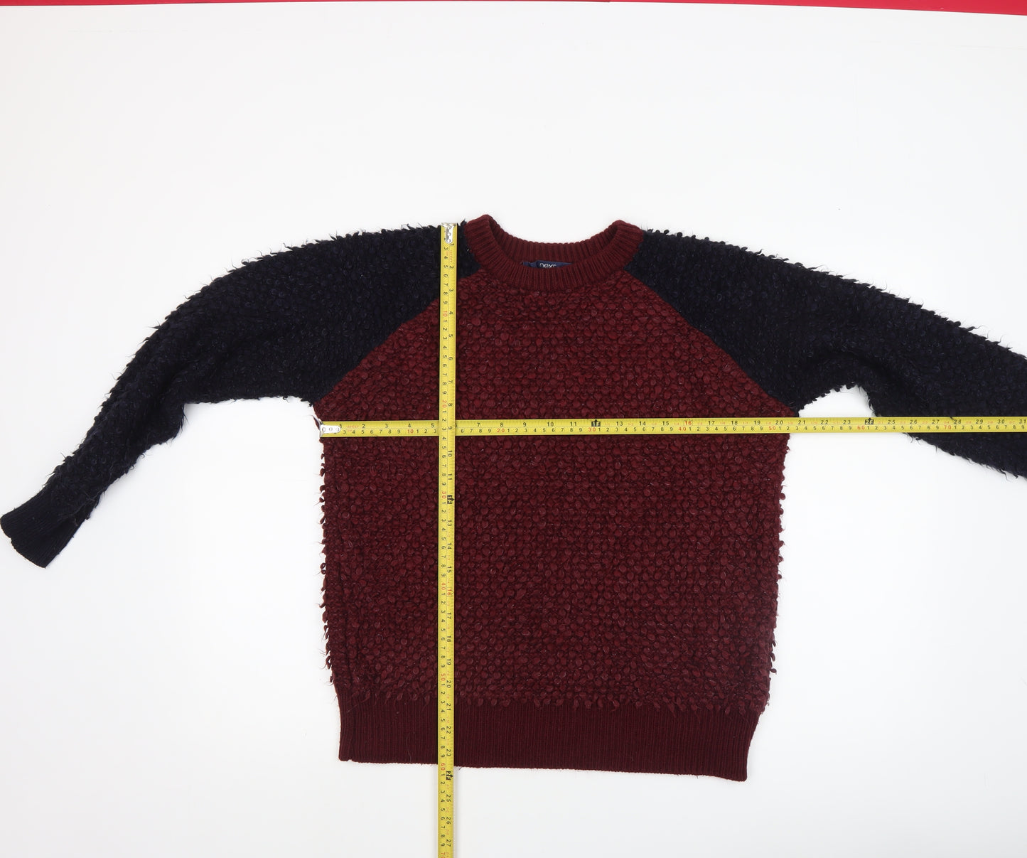 Next Women's Red Crew Neck Chunky-Knit Jumper Size 8