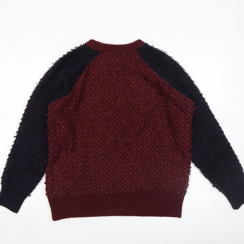 Next Women's Red Crew Neck Chunky-Knit Jumper Size 8