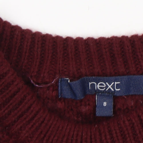 Next Women's Red Crew Neck Chunky-Knit Jumper Size 8