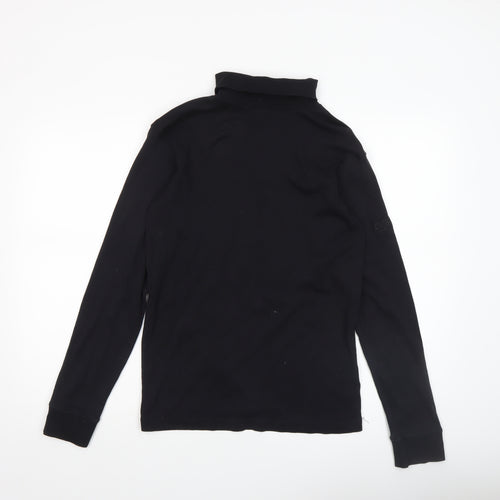 Cotton Traders Men's Black Roll Neck Long Sleeve Top Size M