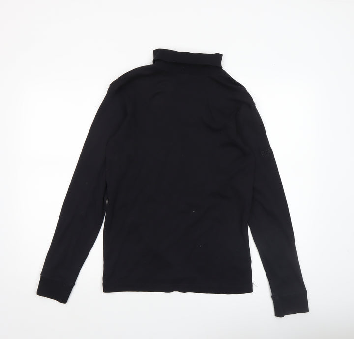 Cotton Traders Men's Black Roll Neck Long Sleeve Top Size M