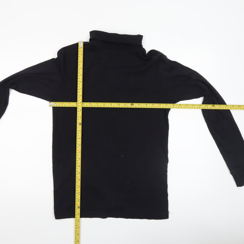 Cotton Traders Men's Black Roll Neck Long Sleeve Top Size M