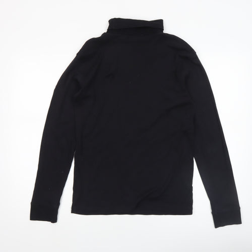Cotton Traders Men's Black Roll Neck Long Sleeve Top Size M