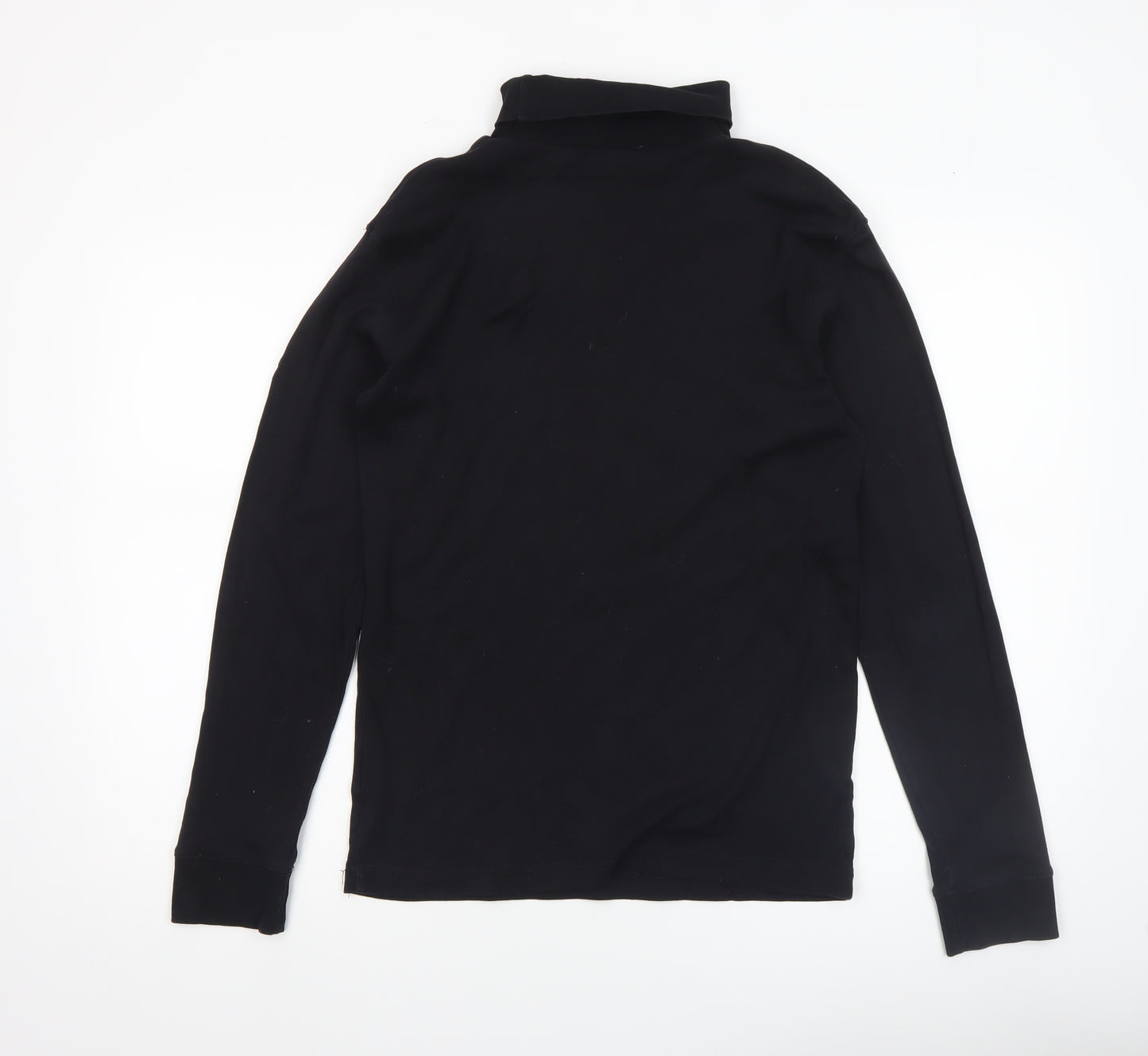 Cotton Traders Men's Black Roll Neck Long Sleeve Top Size M