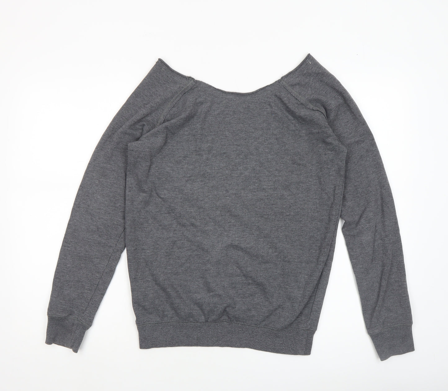 Blonde+Blonde Women’s Grey Boat Neck Long Sleeve Graphic T-Shirt Size 10