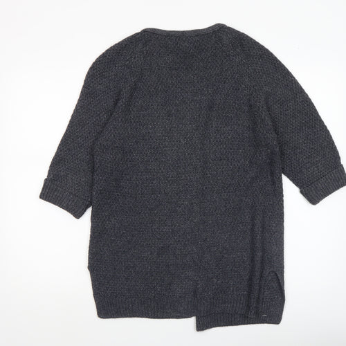FatFace Women’s Grey Knit 3/4 Sleeve Open Cardigan Size 10