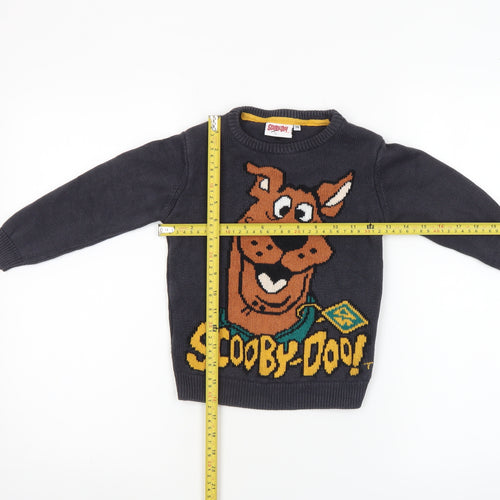Scooby-Doo Boys Navy Blue Pullover Jumper Cotton Blend Size 4-5 Years