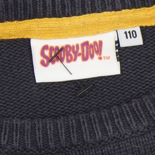 Scooby-Doo Boys Navy Blue Pullover Jumper Cotton Blend Size 4-5 Years