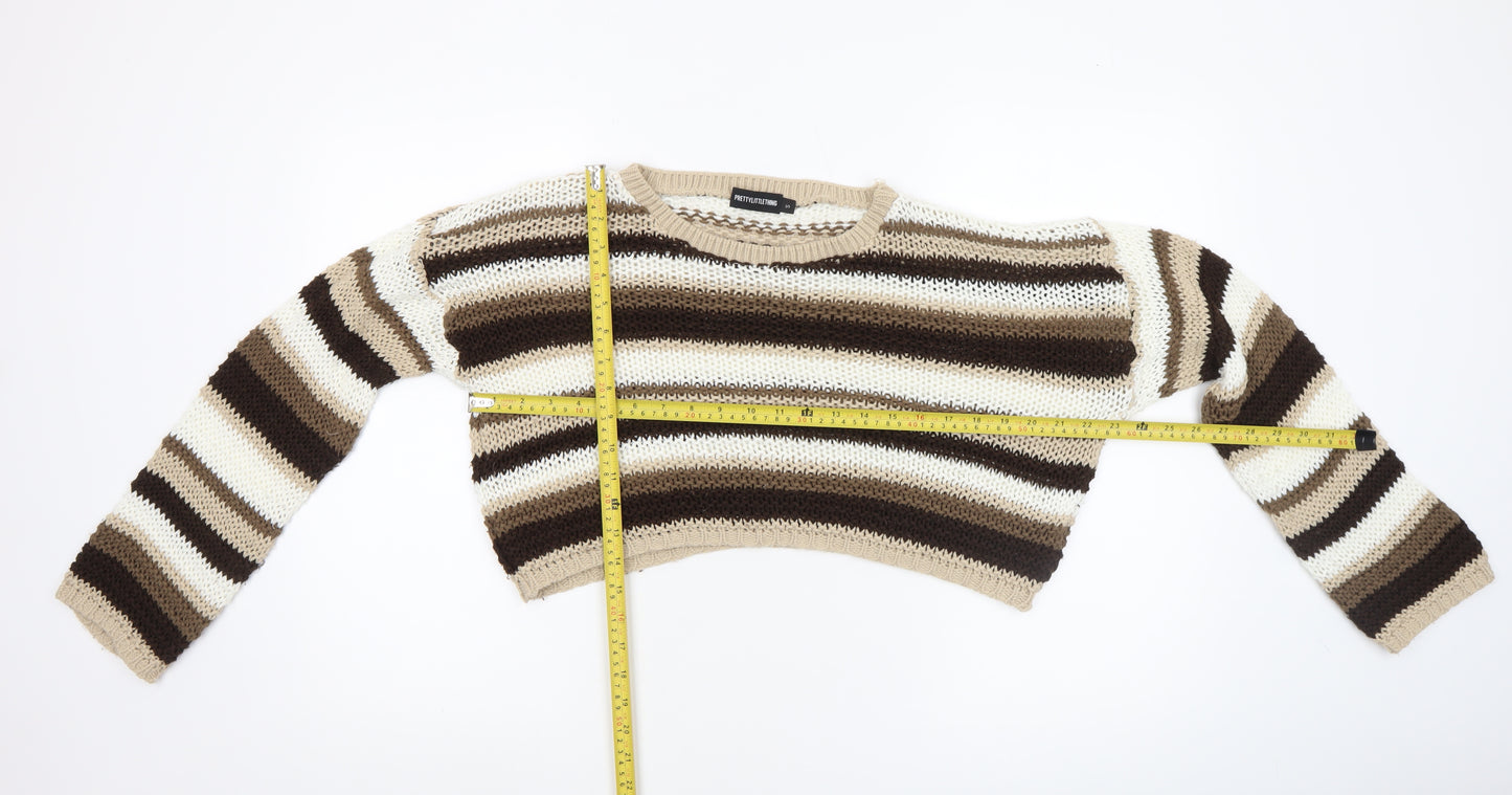 PrettyLittleThing Women’s Multicoloured Striped Knit Jumper Size S