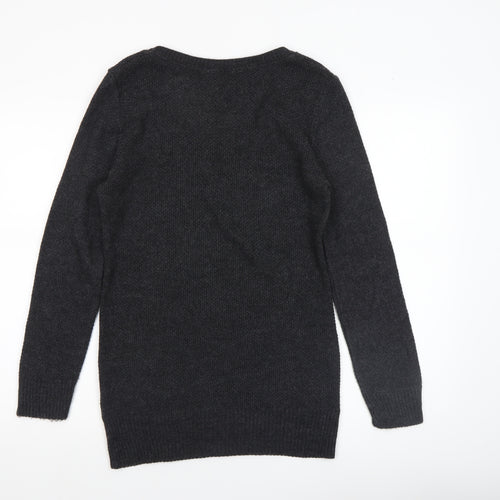 Jane Norman Women’s Grey Christmas Jumper Size 12 Pullover Knit