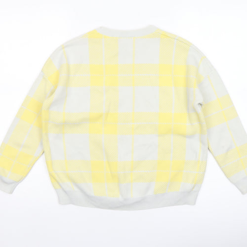 Lyle & Scott Womens Yellow Check Cotton Jumper Size L