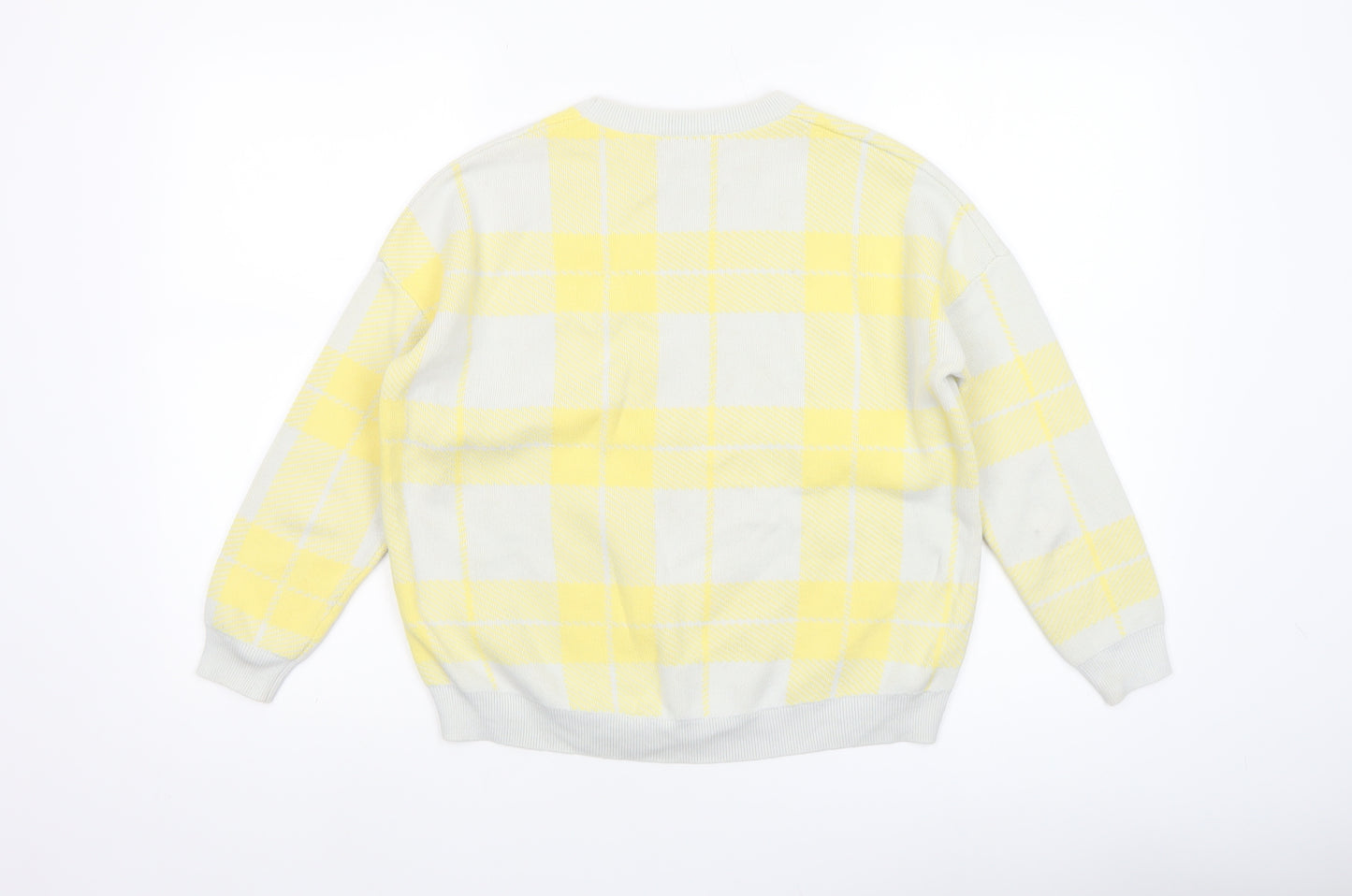 Lyle & Scott Womens Yellow Check Cotton Jumper Size L