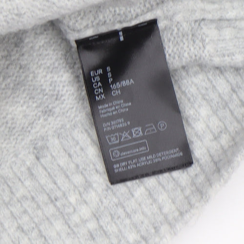 H&M Women’s Grey V-Neck Knit Jumper Size S