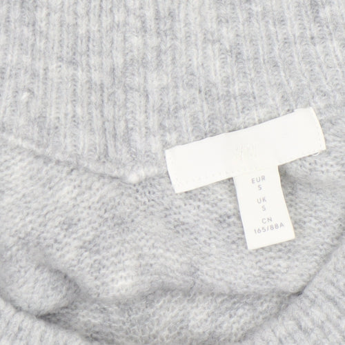 H&M Women’s Grey V-Neck Knit Jumper Size S
