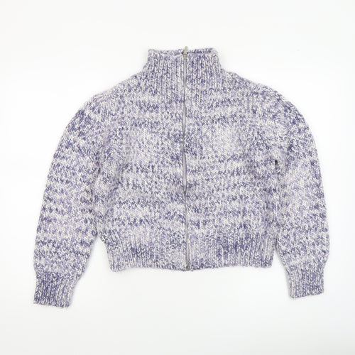 Marks and Spencer Per Una Women Purple Knit Full Zip Jumper M