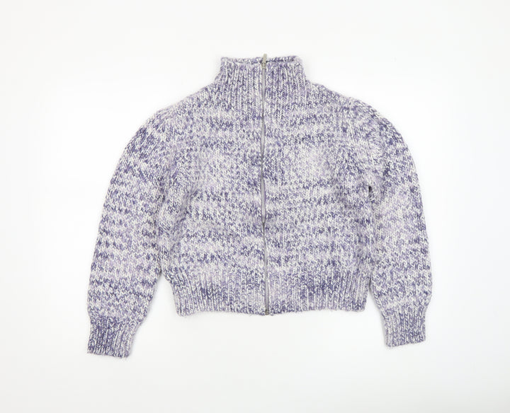 Marks and Spencer Per Una Women Purple Knit Full Zip Jumper M