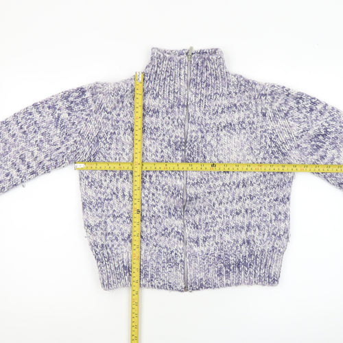 Marks and Spencer Per Una Women Purple Knit Full Zip Jumper M