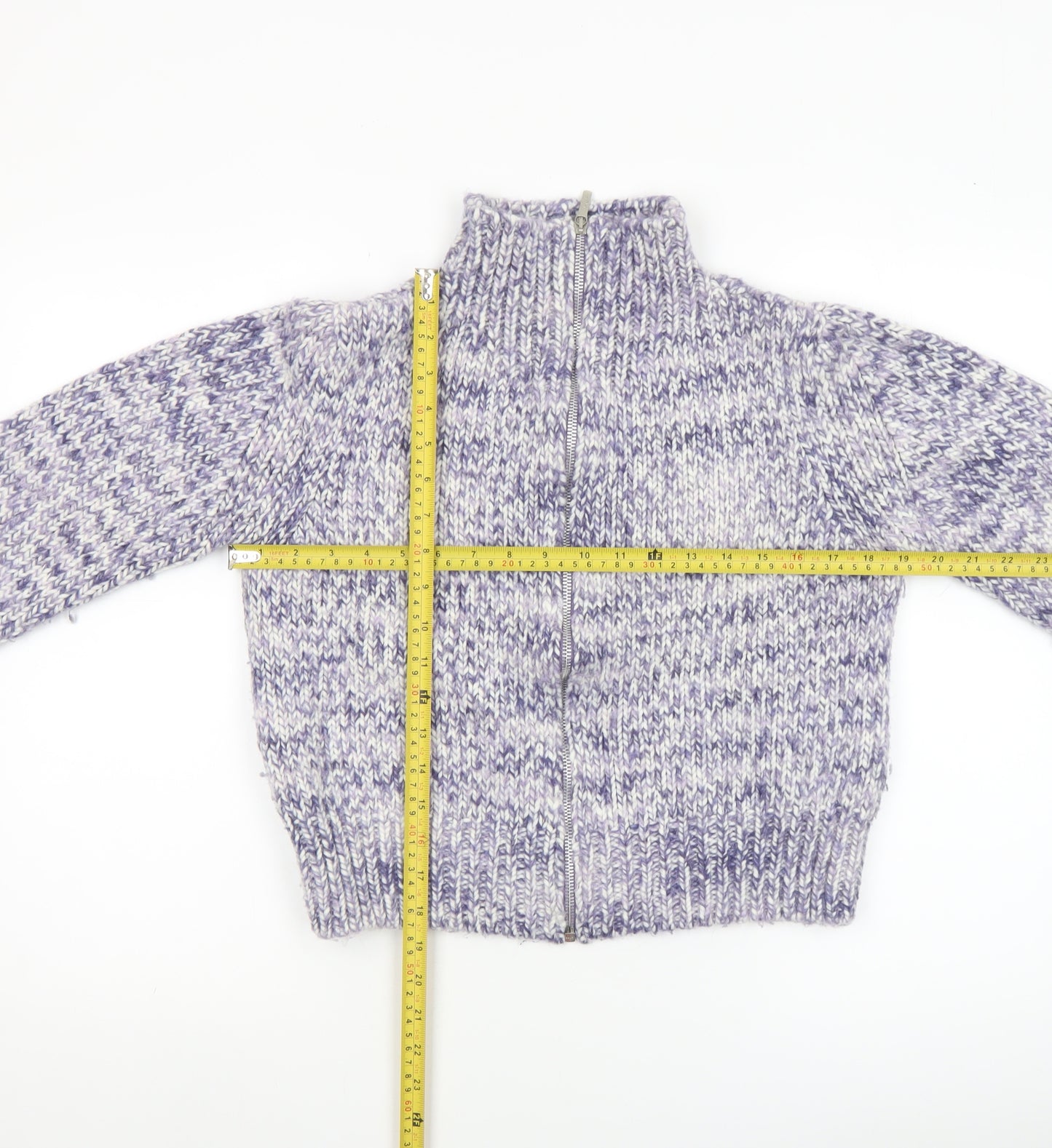 Marks and Spencer Per Una Women Purple Knit Full Zip Jumper M