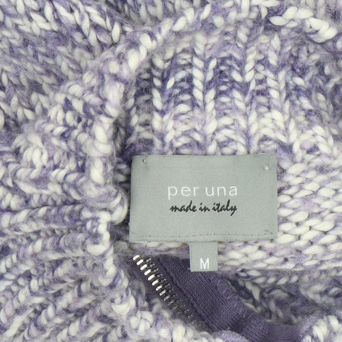 Marks and Spencer Per Una Women Purple Knit Full Zip Jumper M