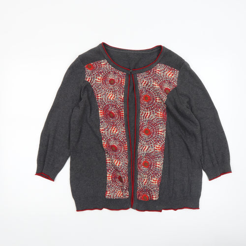 Marks and Spencer Per Una Women's Grey Floral Cardigan Size 14