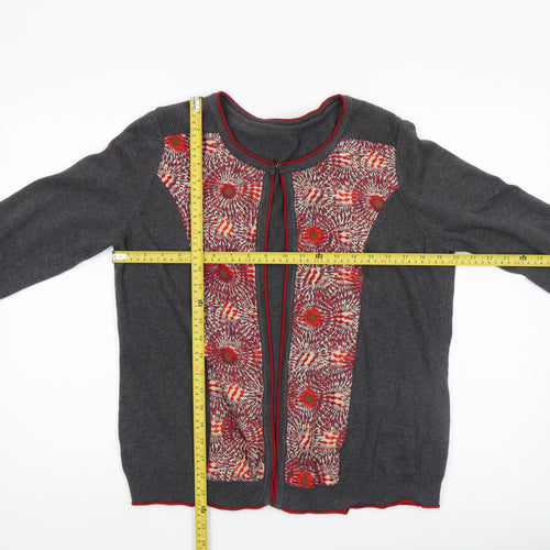 Marks and Spencer Per Una Women's Grey Floral Cardigan Size 14