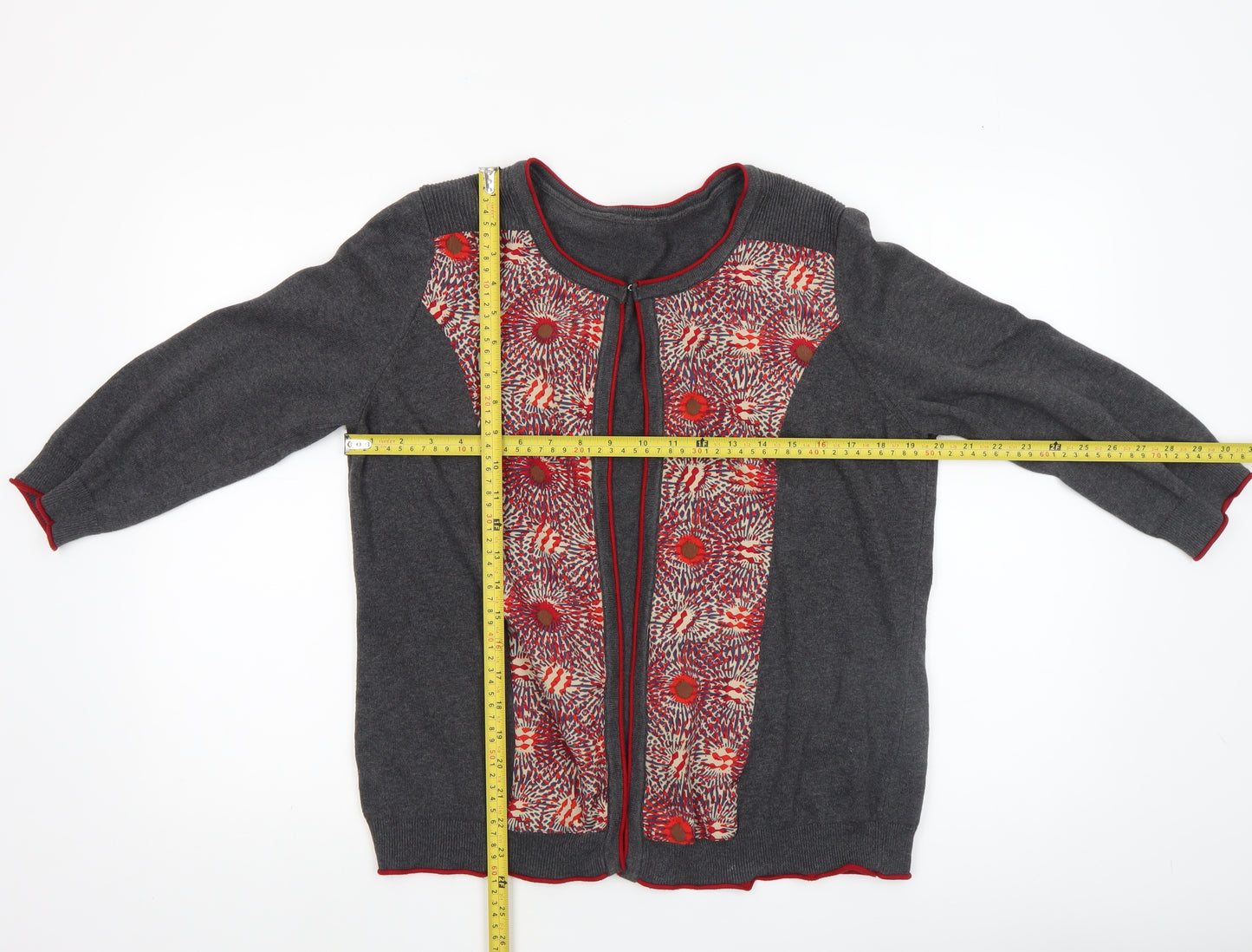 Marks and Spencer Per Una Women's Grey Floral Cardigan Size 14