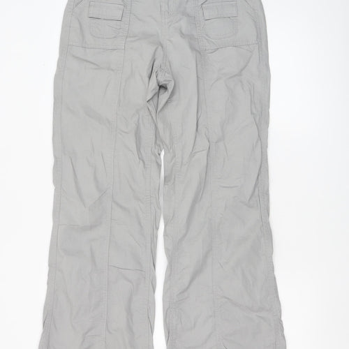 H&M Divided Women’s Grey Cargo Trousers Size 2 Cotton Straight Leg