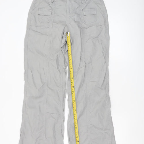 H&M Divided Women’s Grey Cargo Trousers Size 2 Cotton Straight Leg