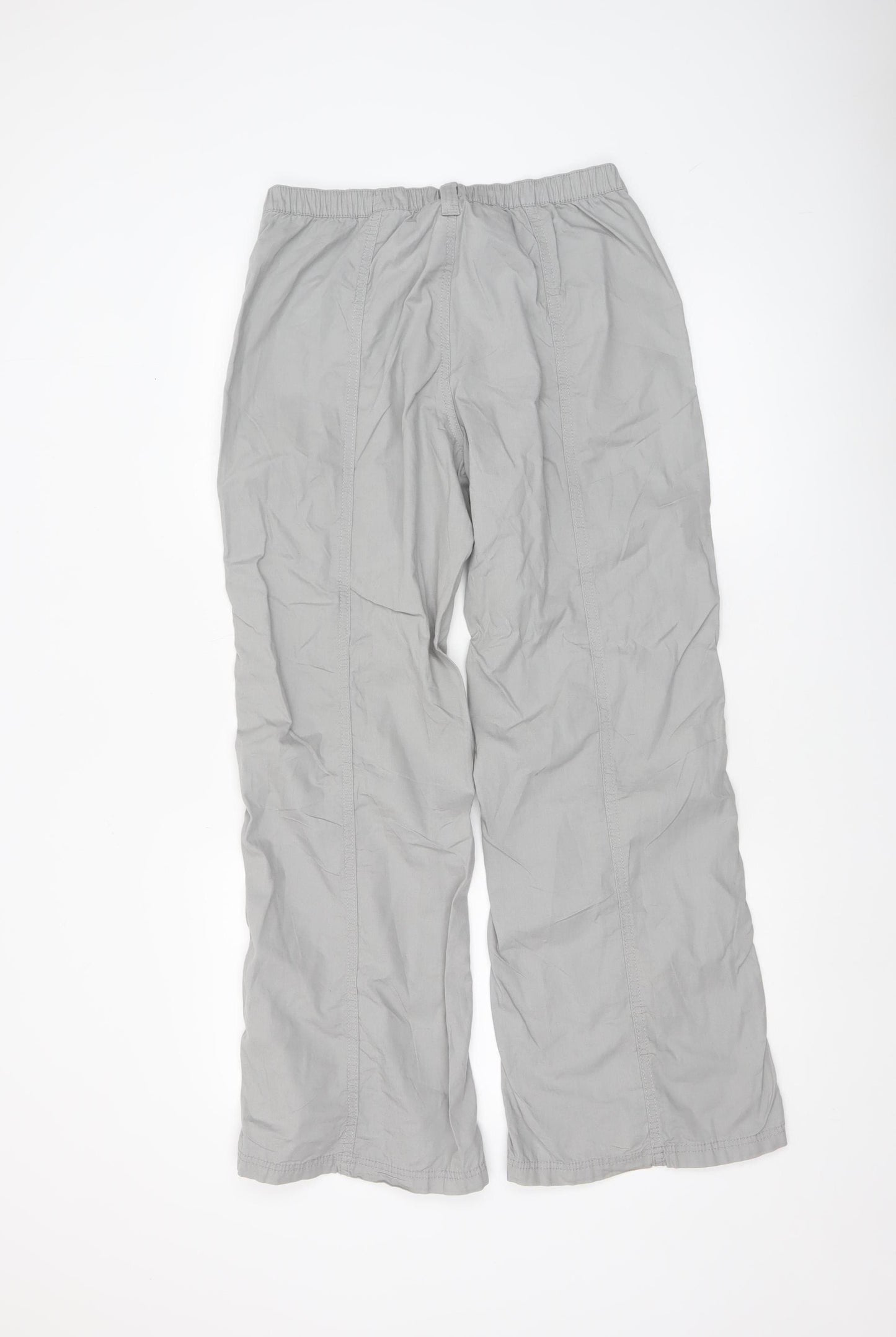 H&M Divided Women’s Grey Cargo Trousers Size 2 Cotton Straight Leg