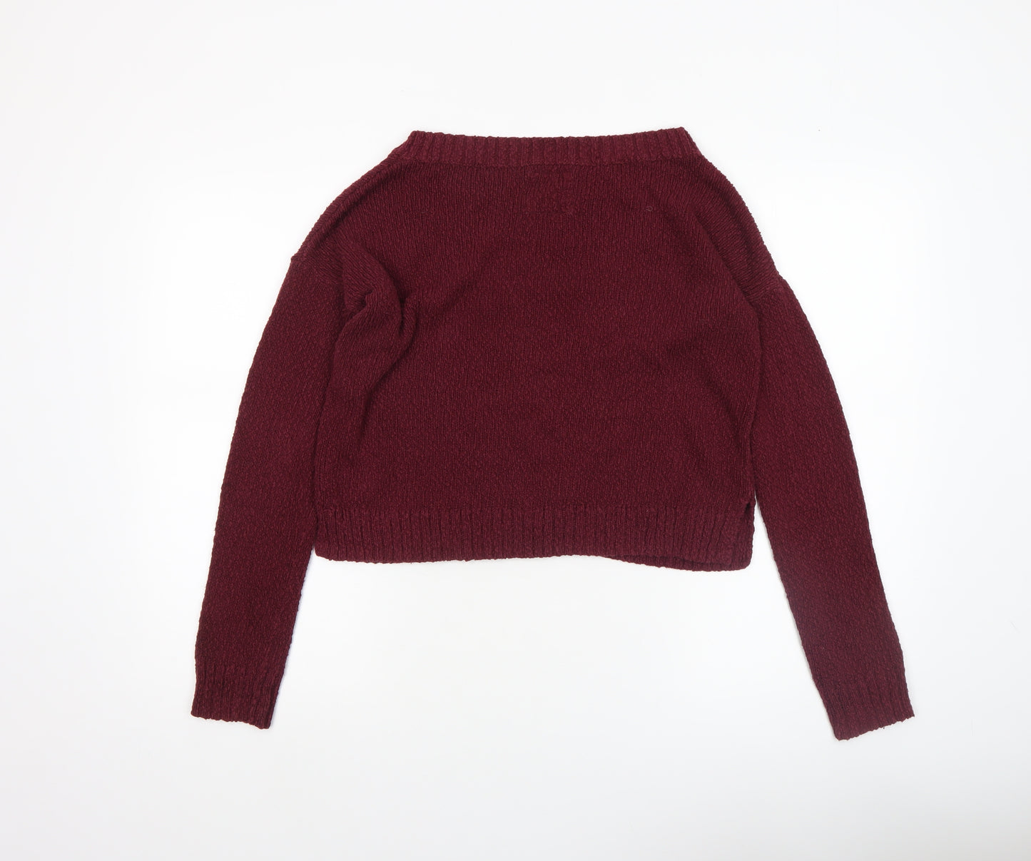 Hollister Women's Red Striped Crew Neck Knit Jumper XS