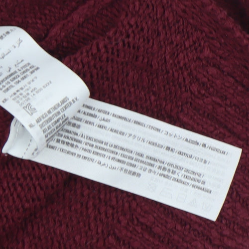 Hollister Women's Red Striped Crew Neck Knit Jumper XS