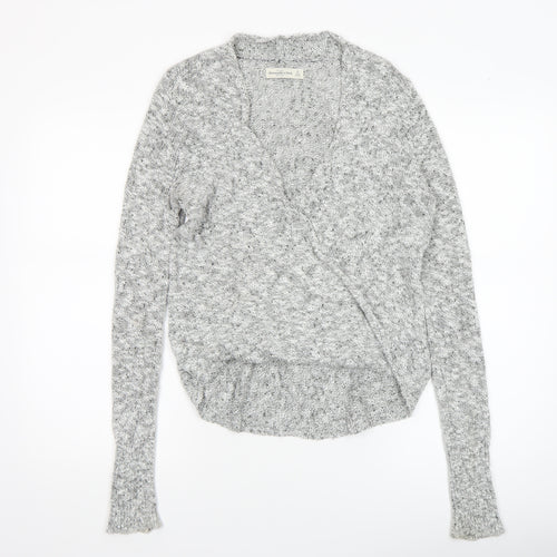 Abercrombie & Fitch Women’s Grey Knit Wrap Jumper Size S