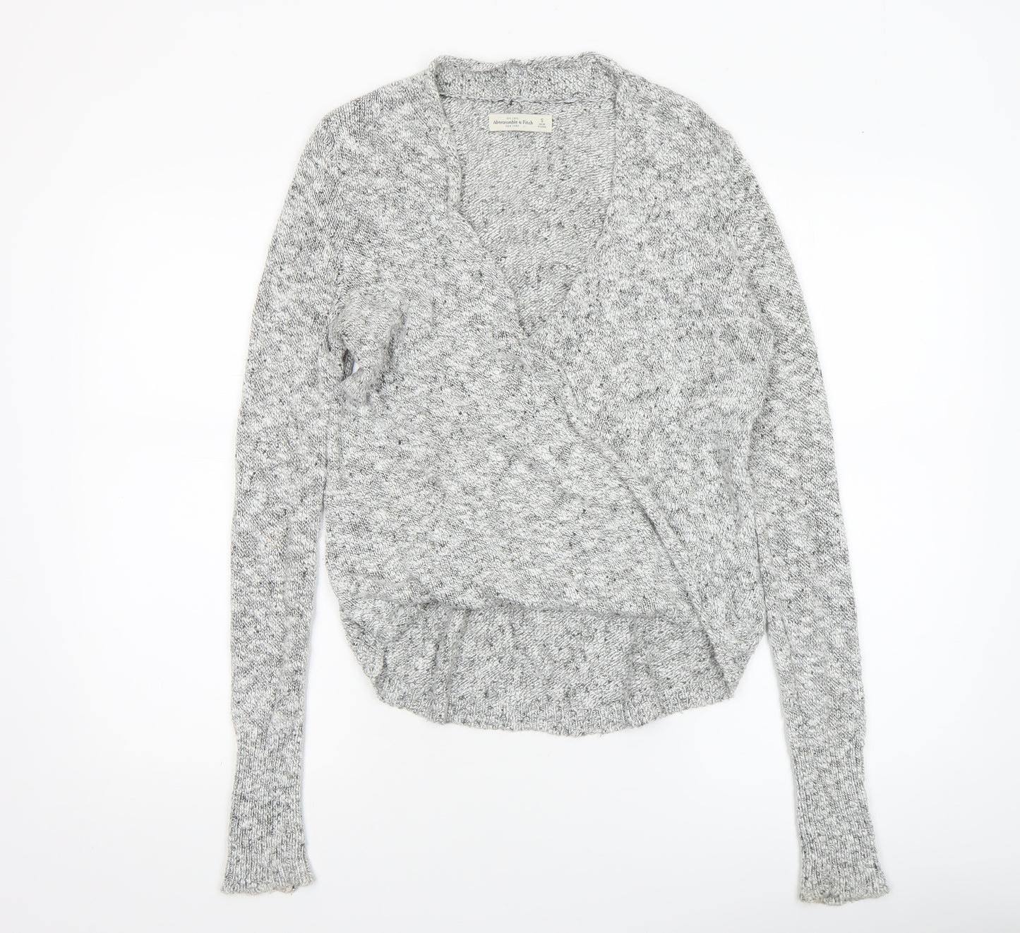 Abercrombie & Fitch Women’s Grey Knit Wrap Jumper Size S