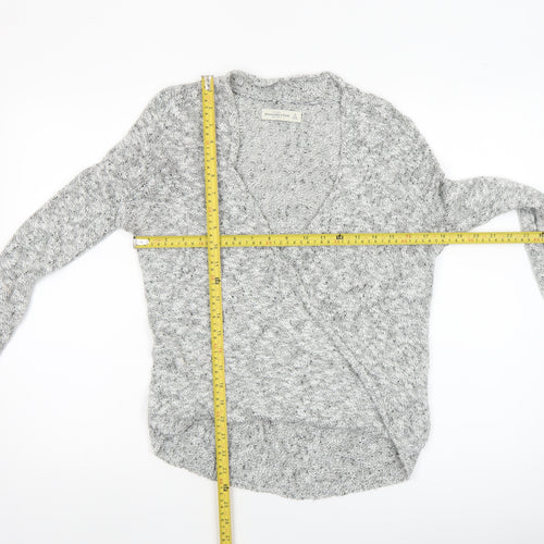 Abercrombie & Fitch Women’s Grey Knit Wrap Jumper Size S
