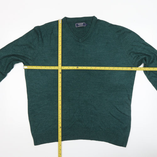 Maine New England Men’s Green V-Neck Acrylic Jumper Size L