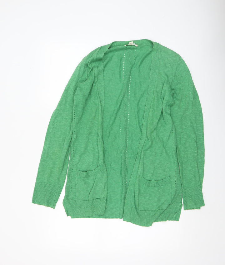 White Stuff Women’s Green Cotton Linen Cardigan UK 8 Lightweight
