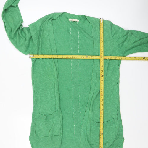 White Stuff Women’s Green Cotton Linen Cardigan UK 8 Lightweight