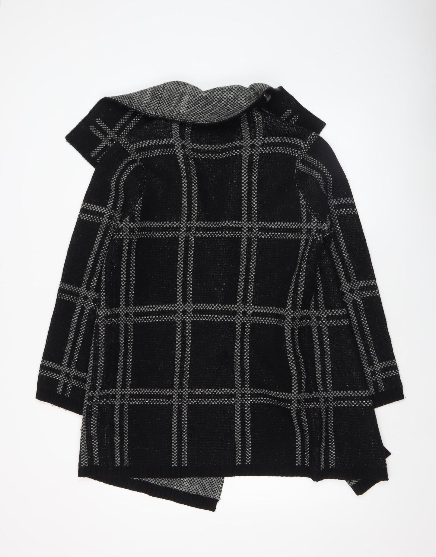 Next Women’s Black Check Knit Open Cardigan Medium