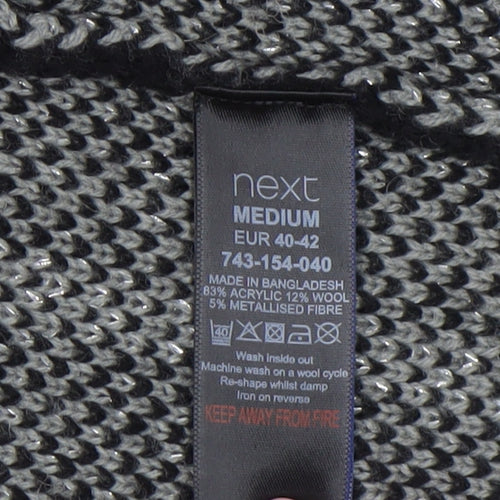 Next Women’s Black Check Knit Open Cardigan Medium