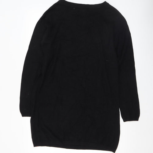 EDC Womens Black Tunic Jumper M Knit Long Sleeve Zip Detail