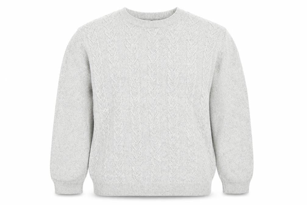 Front view of Marks & Spencer Men's Grey XL Cotton Crew Neck Jumper