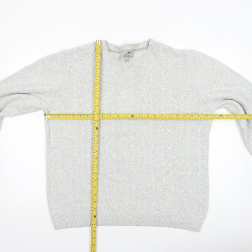 Marks and Spencer Men's Grey XL Cotton Crew Neck Jumper