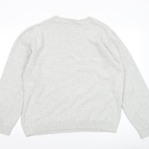 Marks and Spencer Men's Grey XL Cotton Crew Neck Jumper