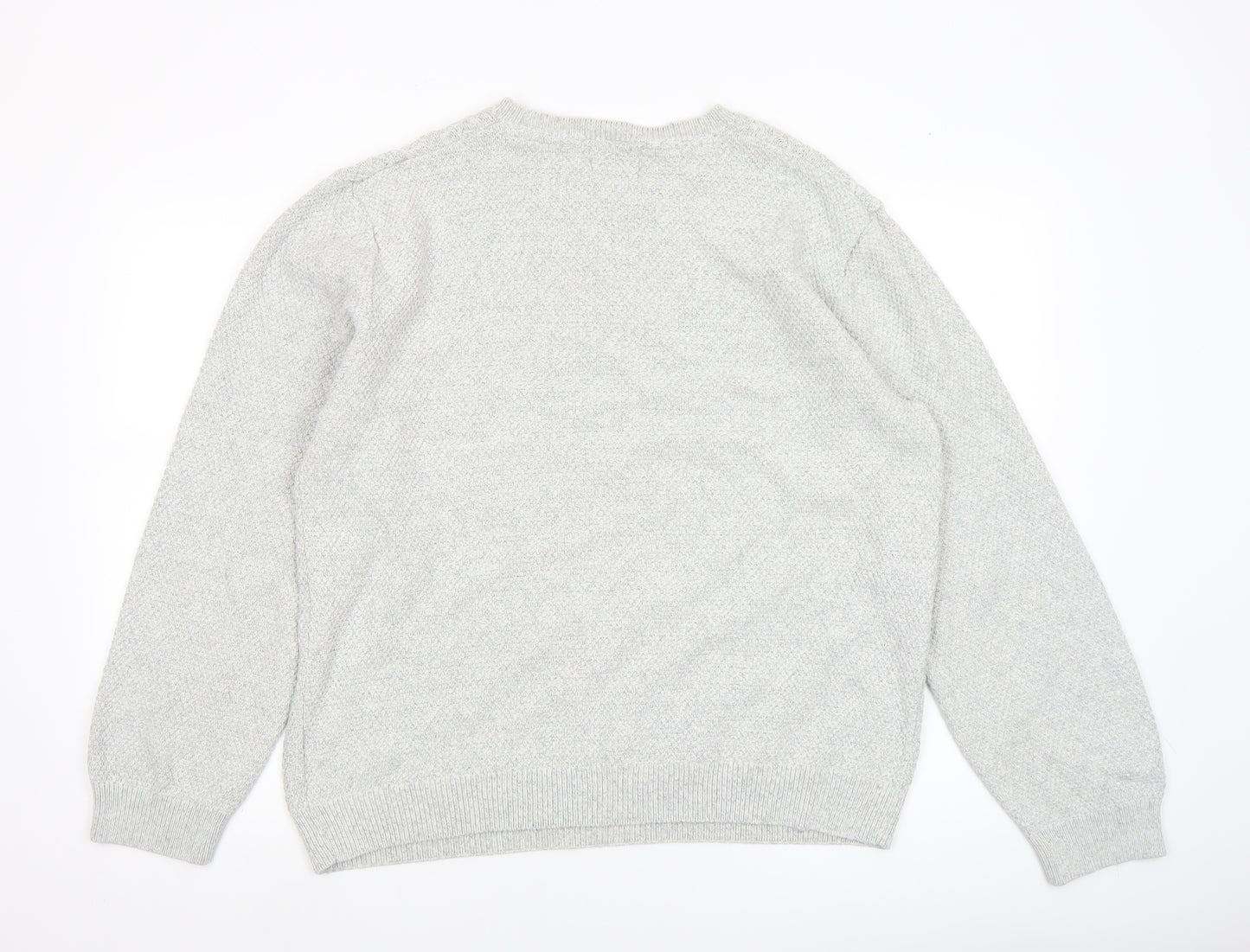 Marks and Spencer Men's Grey XL Cotton Crew Neck Jumper