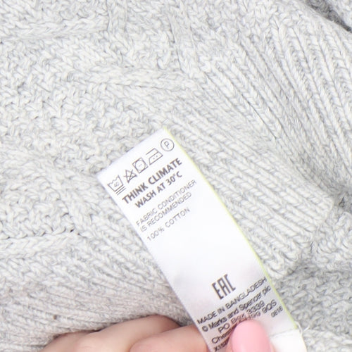 Marks and Spencer Men's Grey XL Cotton Crew Neck Jumper