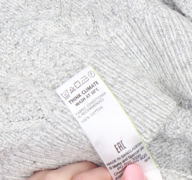 Marks and Spencer Men's Grey XL Cotton Crew Neck Jumper