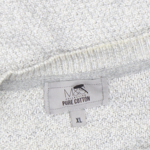 Marks and Spencer Men's Grey XL Cotton Crew Neck Jumper