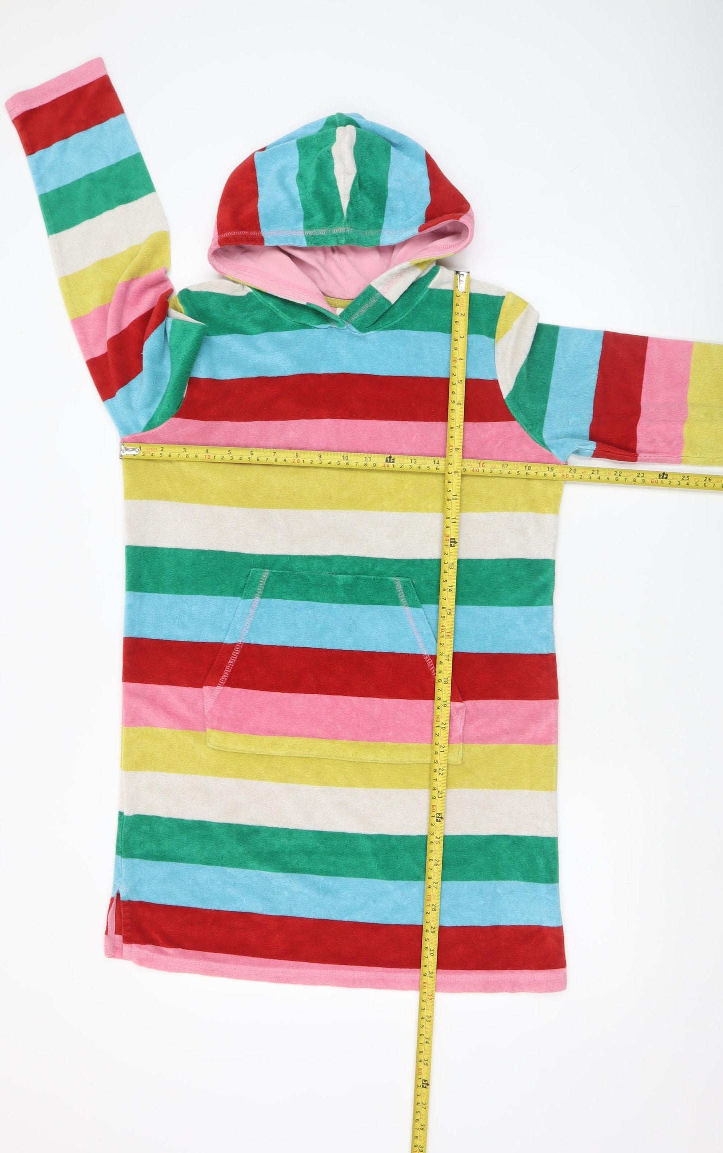 Boden Girls Multicoloured Hooded Terry Robe 13-14 Years Cotton Blend